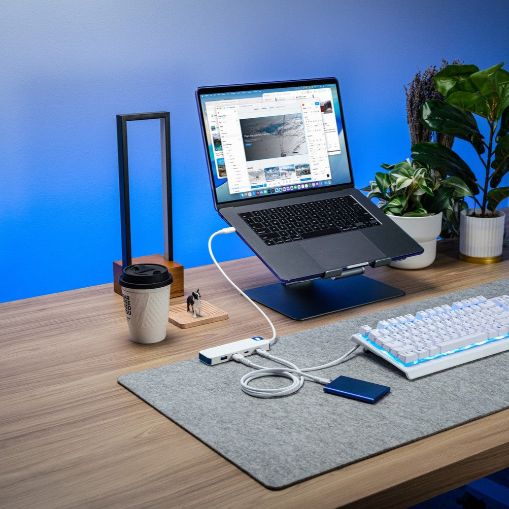 HYPERDRIVE FLEX 4 PORT USB-C COMBO HUB (BLUE)