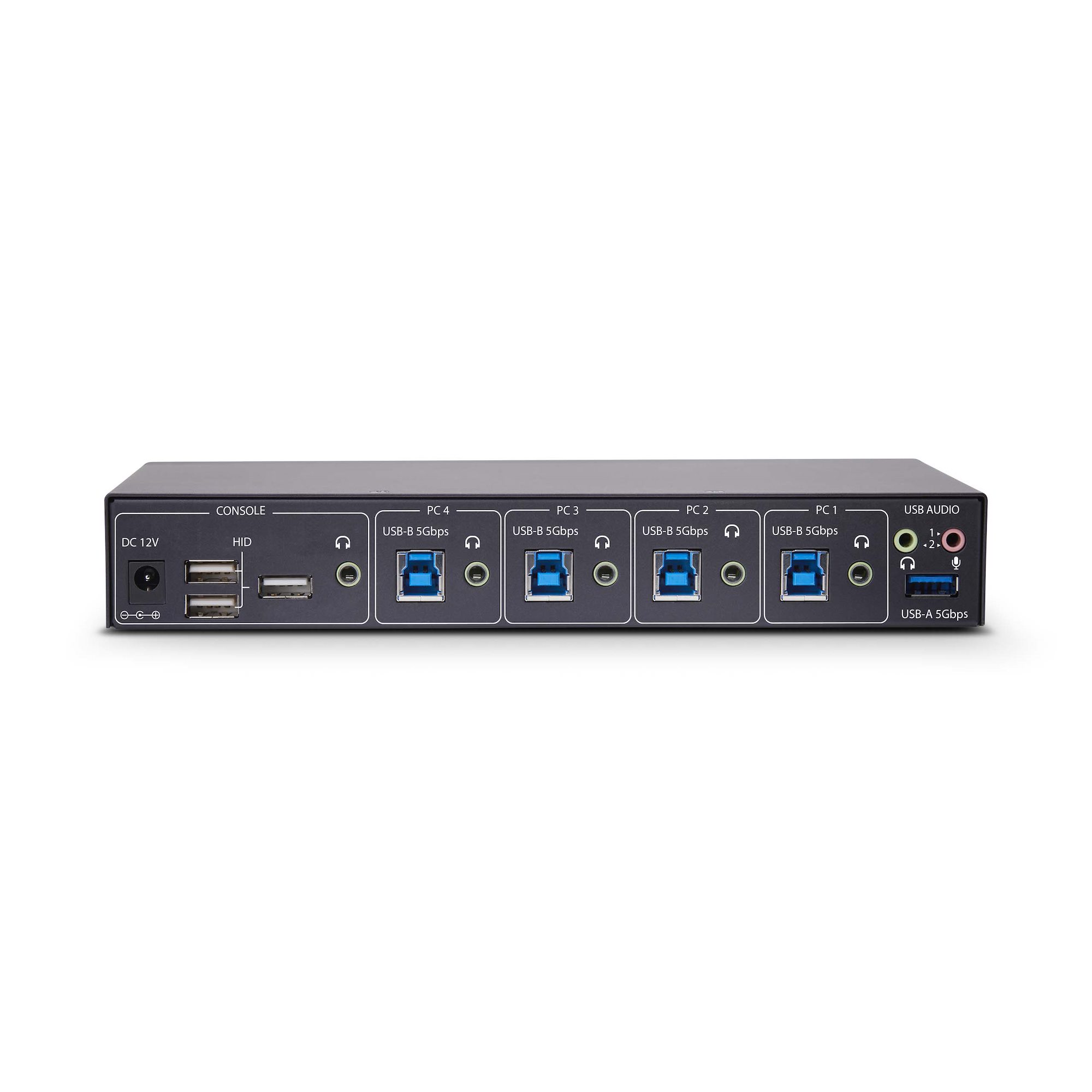 STARTECH.COM 4-Port KM Switch mit Maus-Roaming USB 3.0 Umschalter Tastatur und Maus Switch 3,5mm/USB Audio TAA Konform