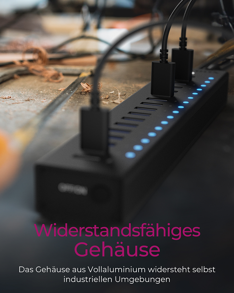 Hub 16+1 Port USB IcyBox 16x USB; 1x USB Laden USB3.2 Gen1 retail
