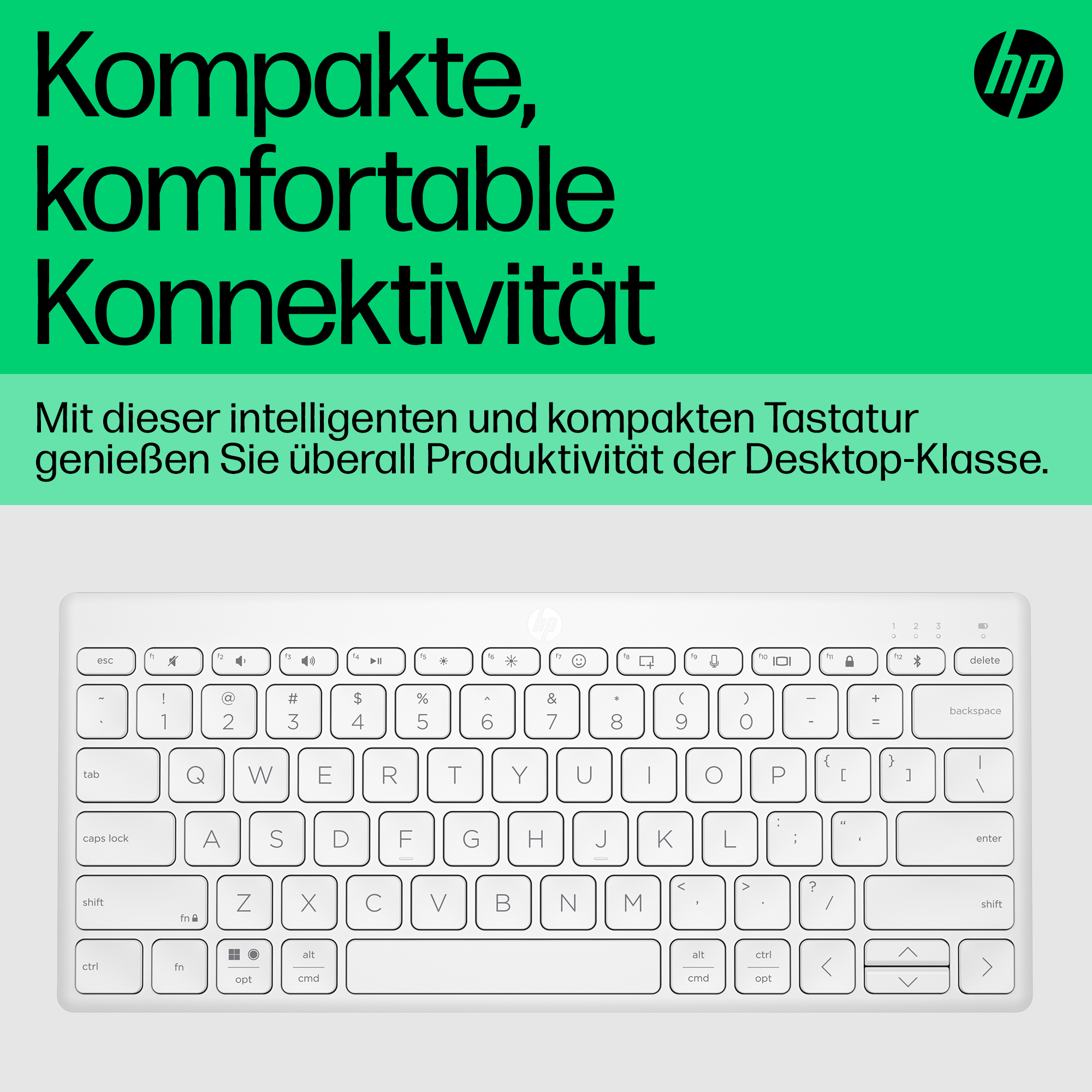 HP 350 WHT Compact Multi-Device Keyboard (P)