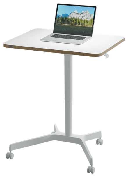 LEITZ Ergo höhenverstellbarer Schreibtisch weiß rechteckig, 4-Fuß-Gestell weiß 80,0 x 60,0 cm