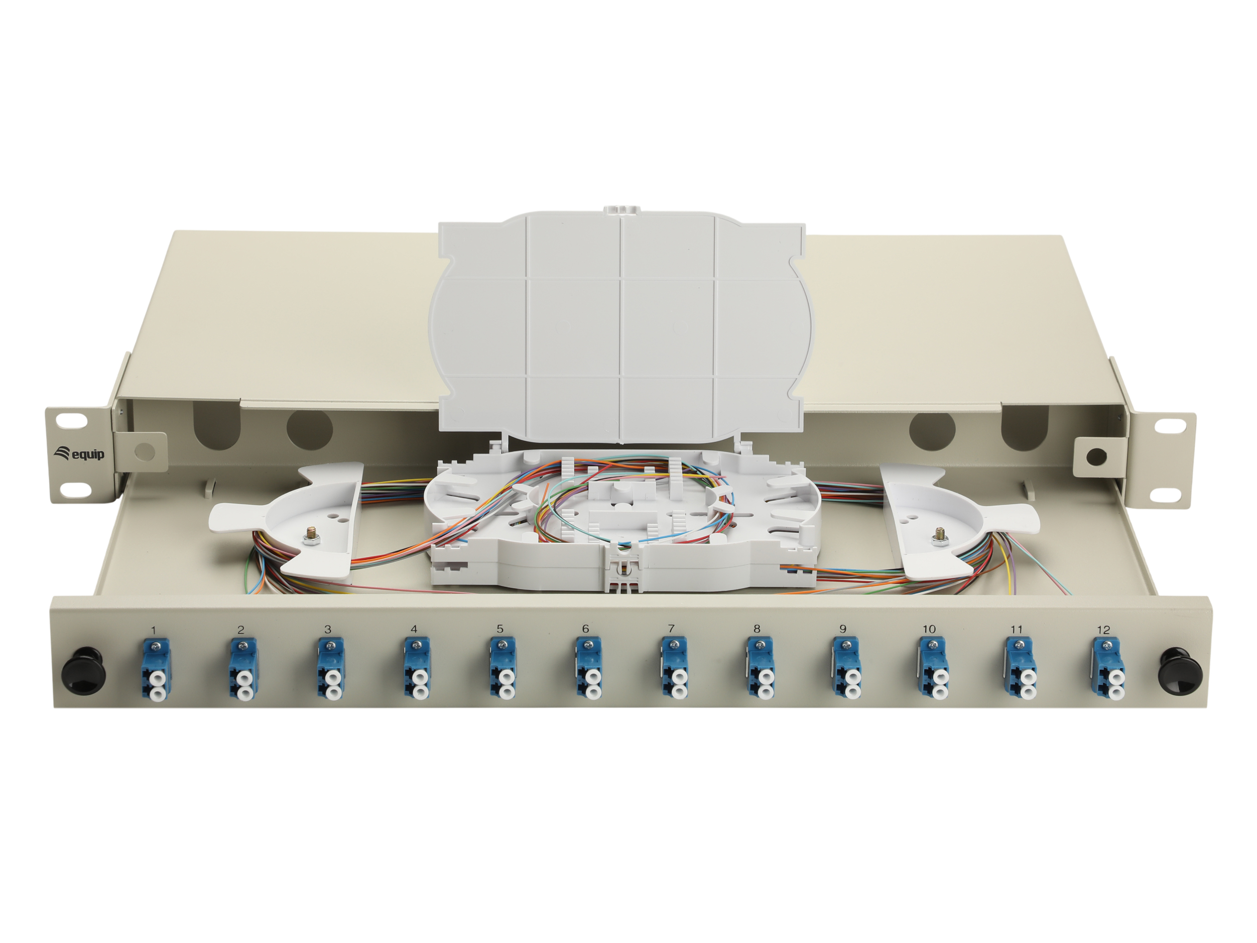Equip LWL-Spleißkasten 12-Port LC-Duplex OS2 1U komplett gr
