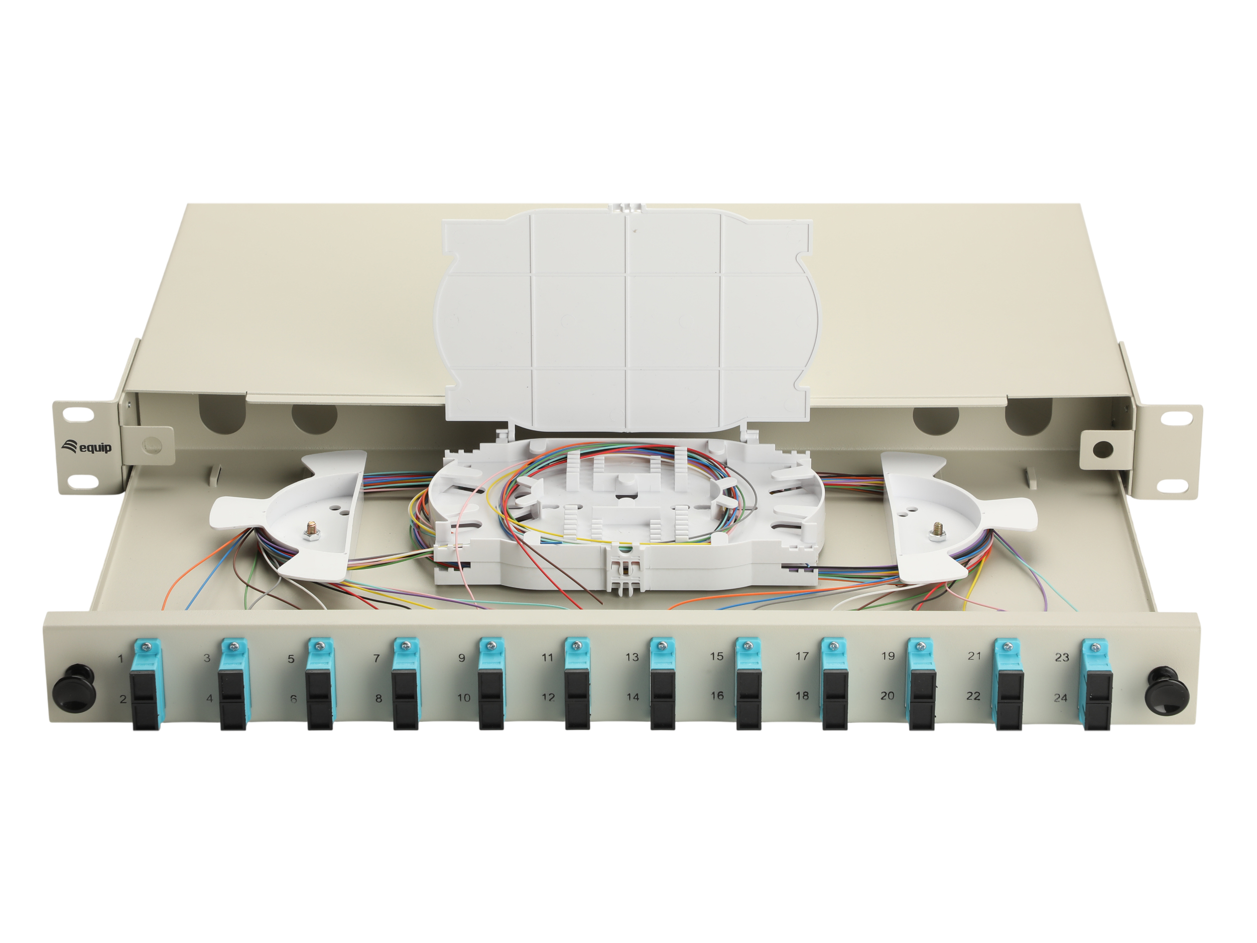 Equip LWL-Spleißkasten 12-Port SC-Duplex OM3 1U komplett gr