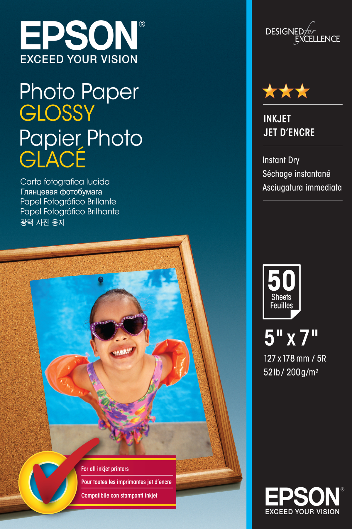 EPSON Fotopapier S042545 13,0 x 18,0 cm glänzend 200 g/qm 50 Blatt