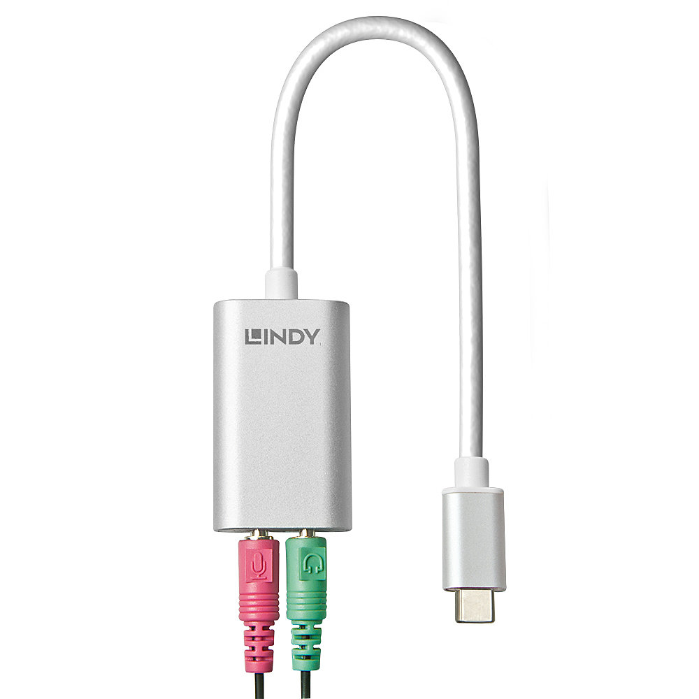 LINDY Konverter USB Typ C auf 3.5mm Audio und Mikrofon