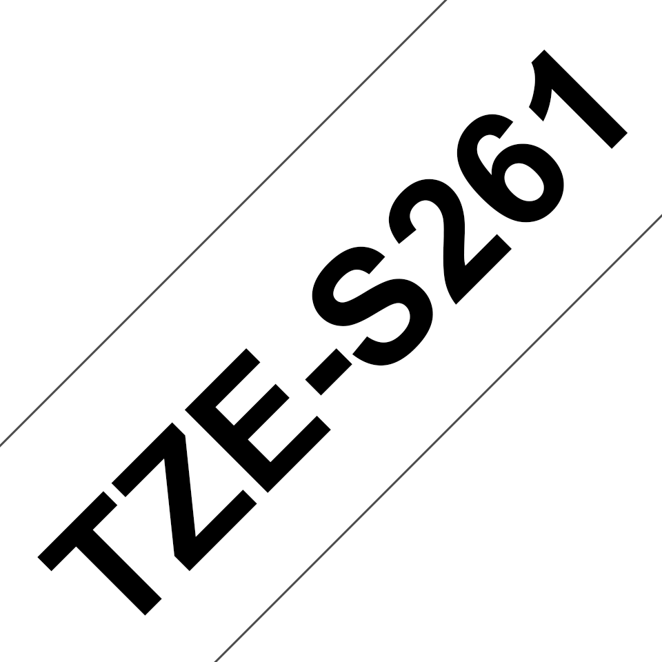 TZE-S261 LAMINATED TAPE 36 MM BLACK ON WHITE / EXTRA STRONG