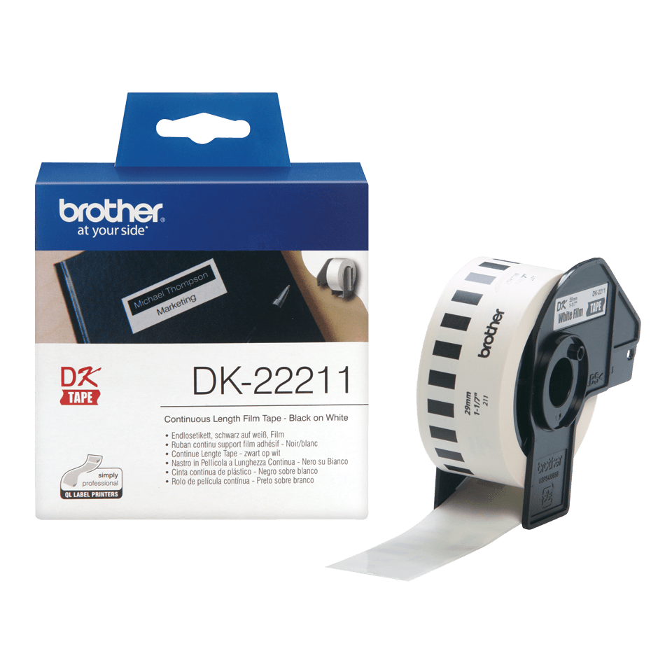 DK CONTINUOUS LABELS WHITE F/ QL-500/550 FILM 15.24M 29MM