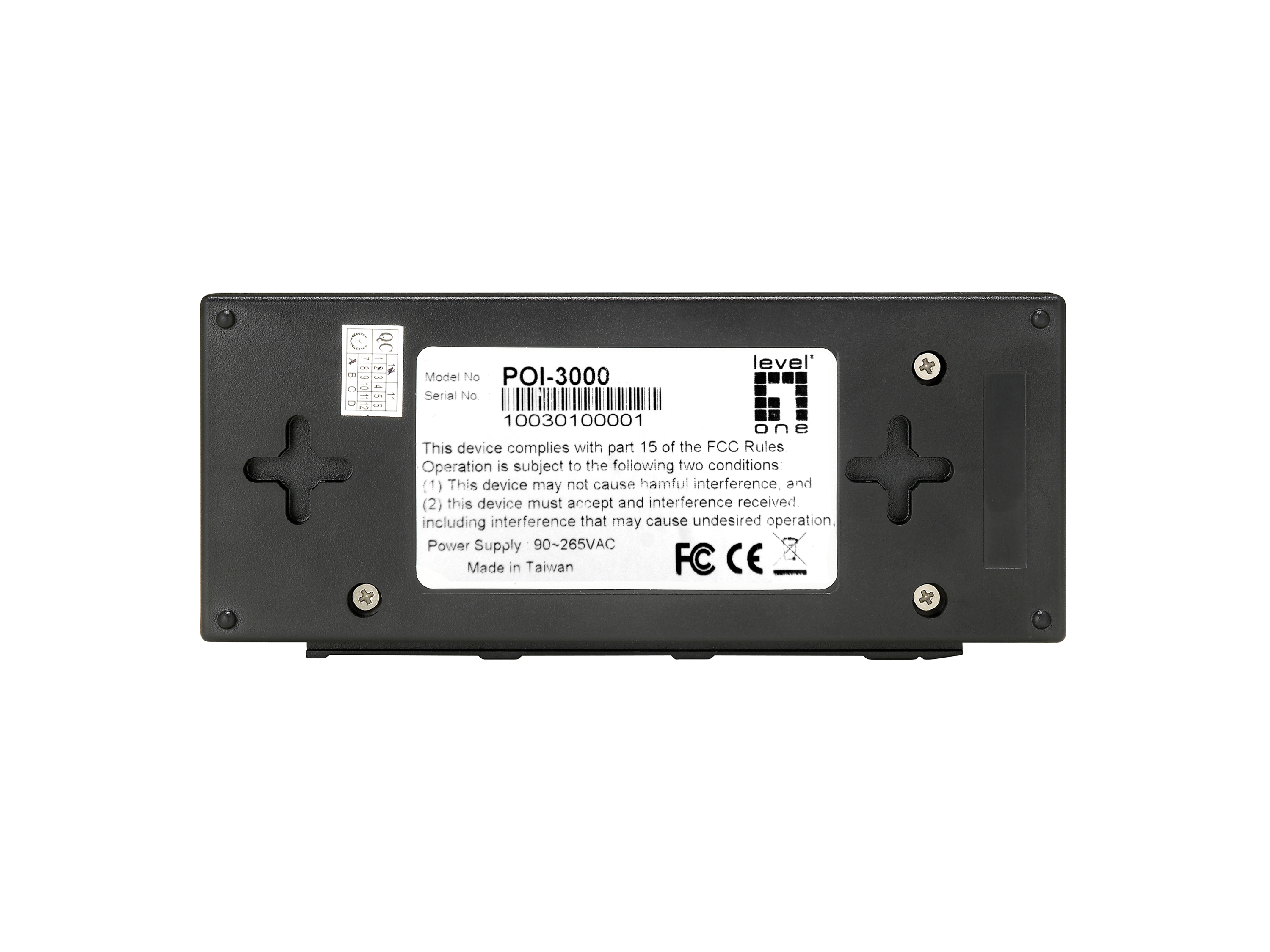 LevelOne PoE-Injektor GE 2x PSE 30W/6KV schwarz