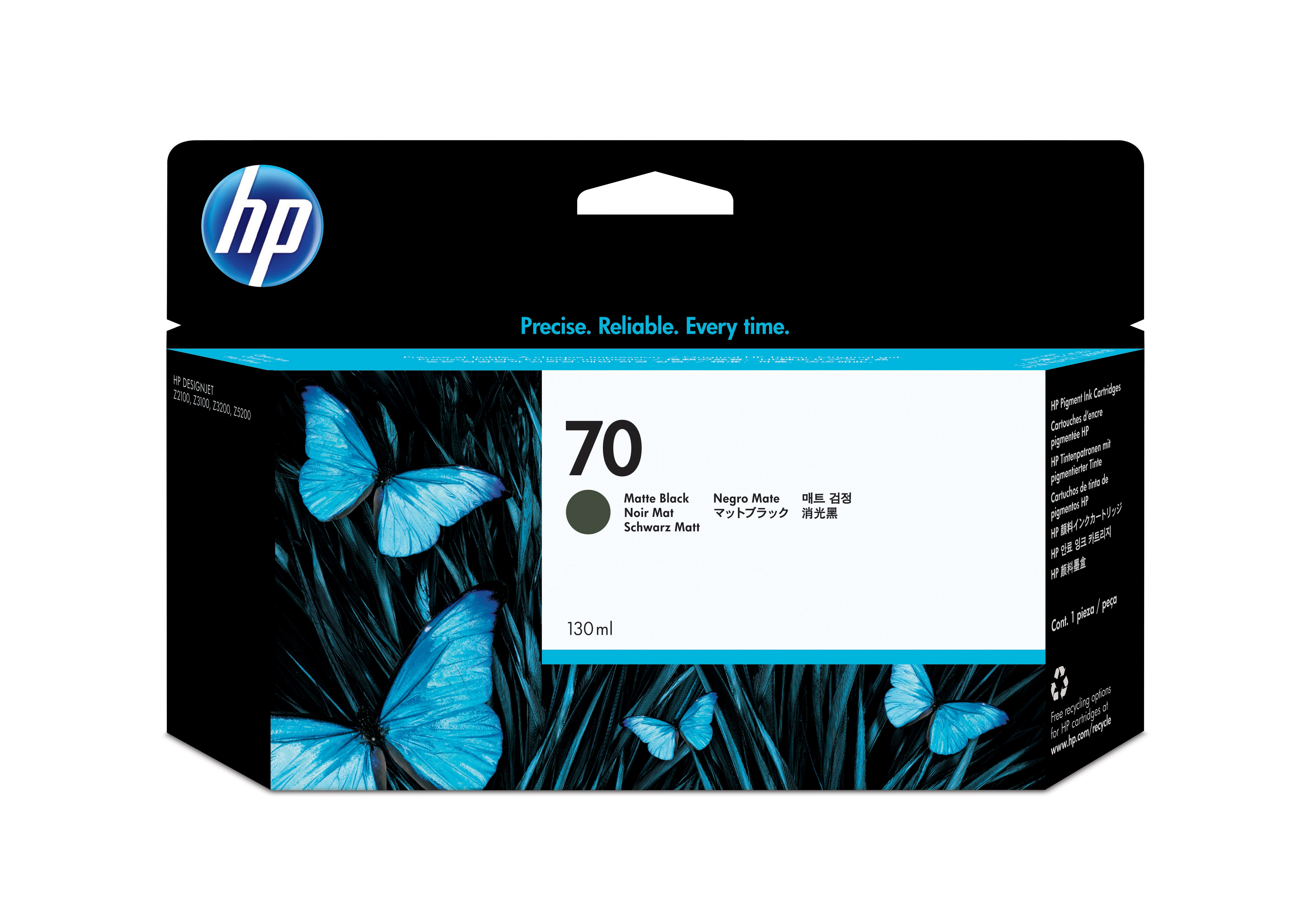 HP 70 original Ink cartridge C9448A matte black standard capacity 130ml 1-pack with Vivera Ink cartridge