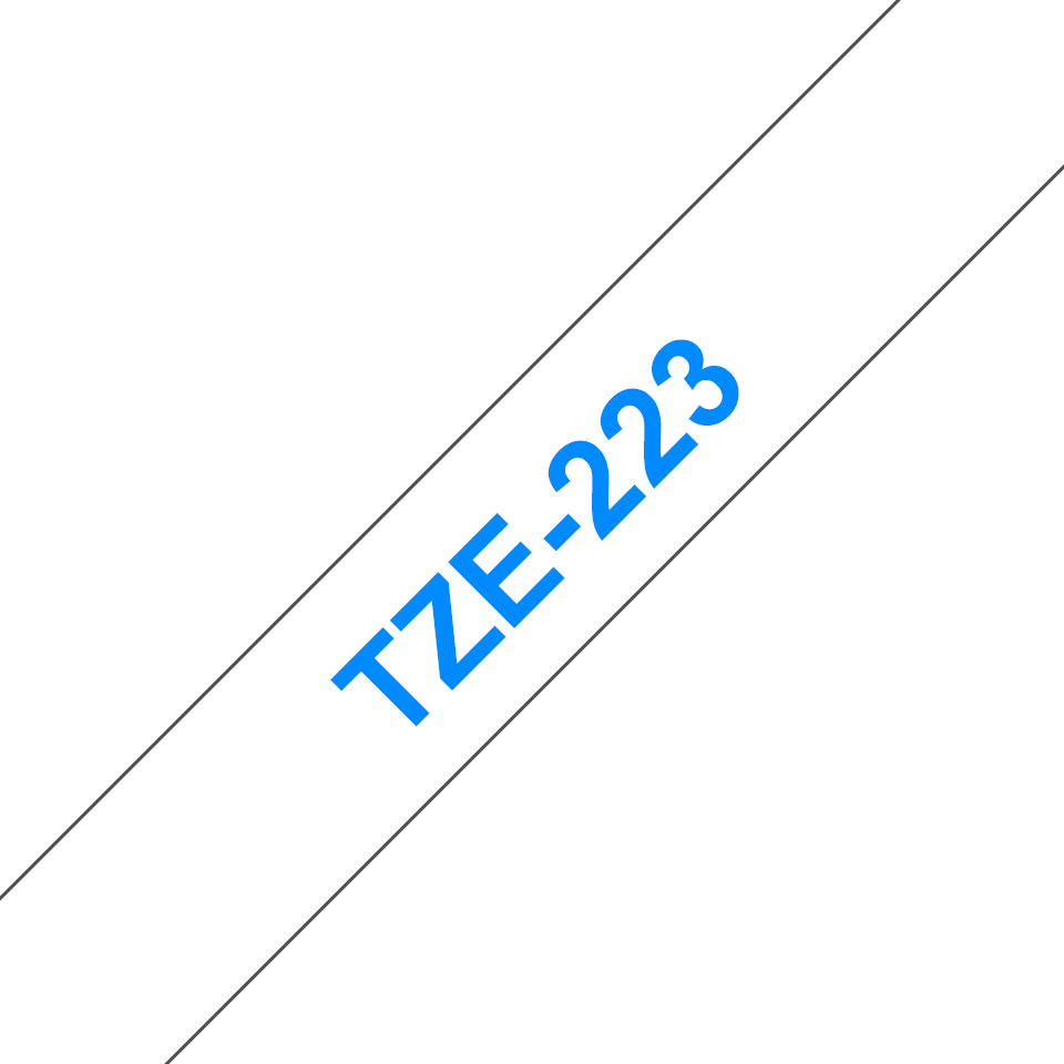 TZE-223 LAMINATED TAPE 9MM 8M BLUE ON WHITE
