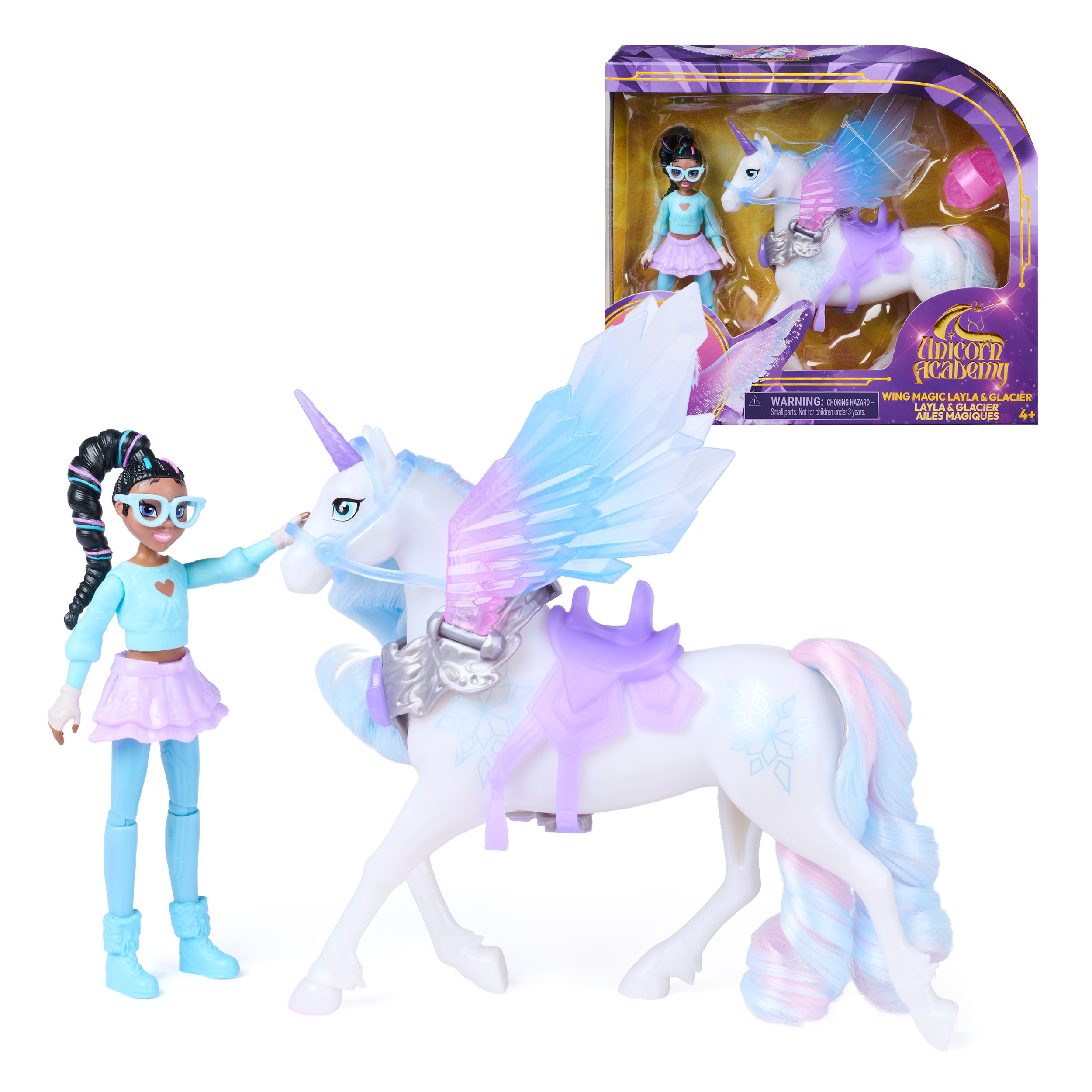 Unicorn Academy - Wing Magic Layla und Glacier Spielset, Spielfigur