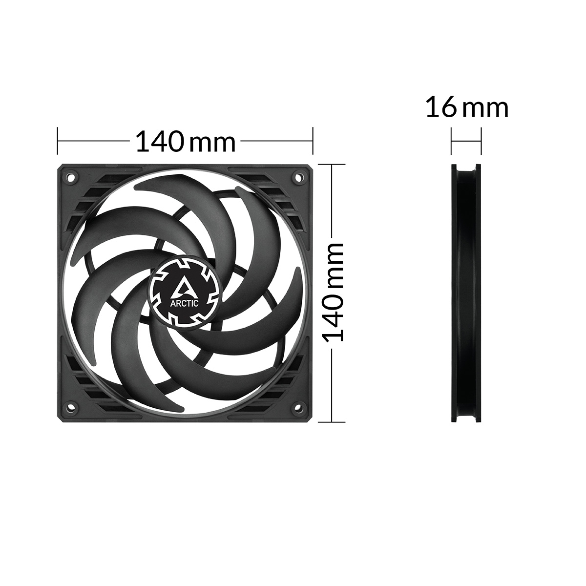 ARCTIC Lüfter 140*140*27 P14 PWM PST Slim Profile