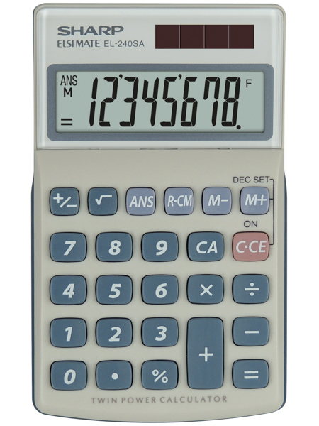 SHARP EL-240SA Taschenrechner lichtgrau