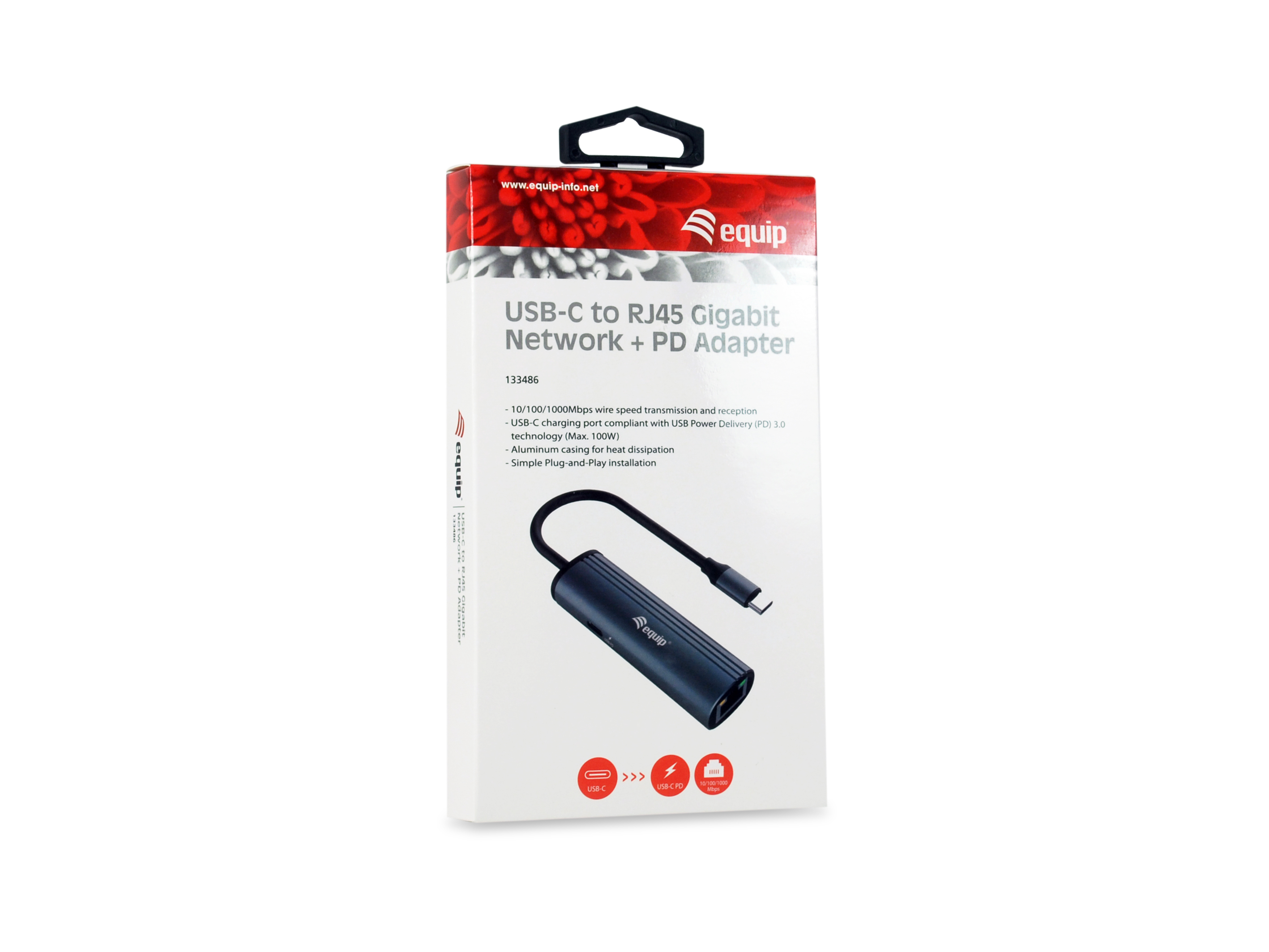 Equip Dock 1-1 USB-C->GbE,100W USB-C 0.15m
