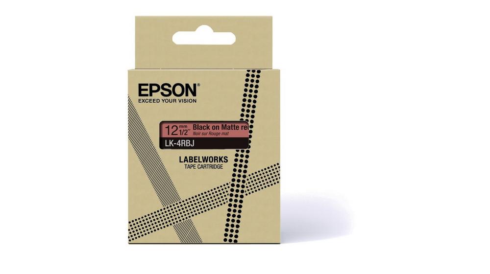 EPSON Schriftband LK LK-4RBJ C53S672071, 12 mm, schwarz auf rot, 1 St.