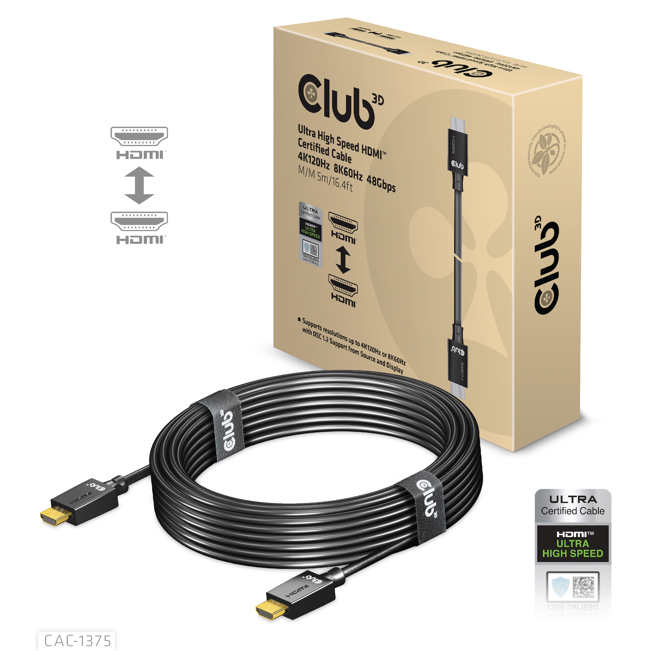 Club3D HDMI-Kabel A -> A 2.1 Ultra High Speed 10K HDR 5m retail