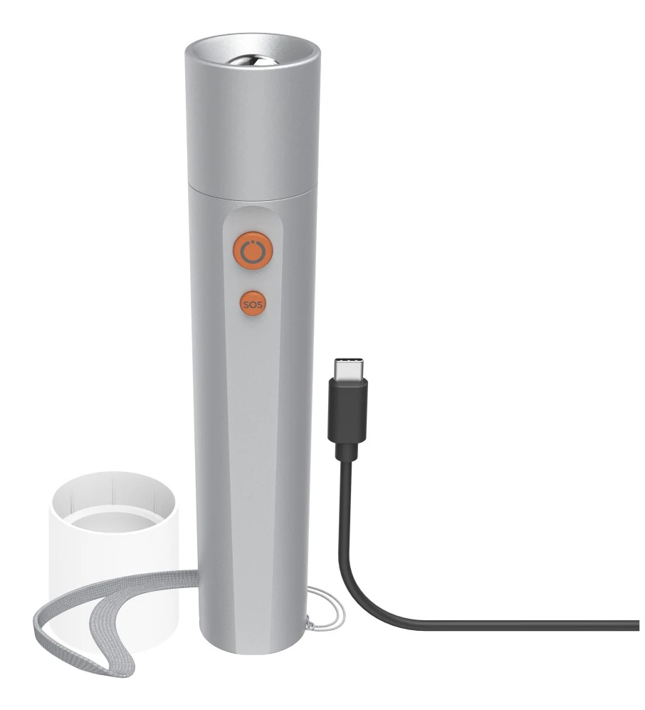 hama FL350-C LED Taschenlampe silber 17,5 cm, 1 St.