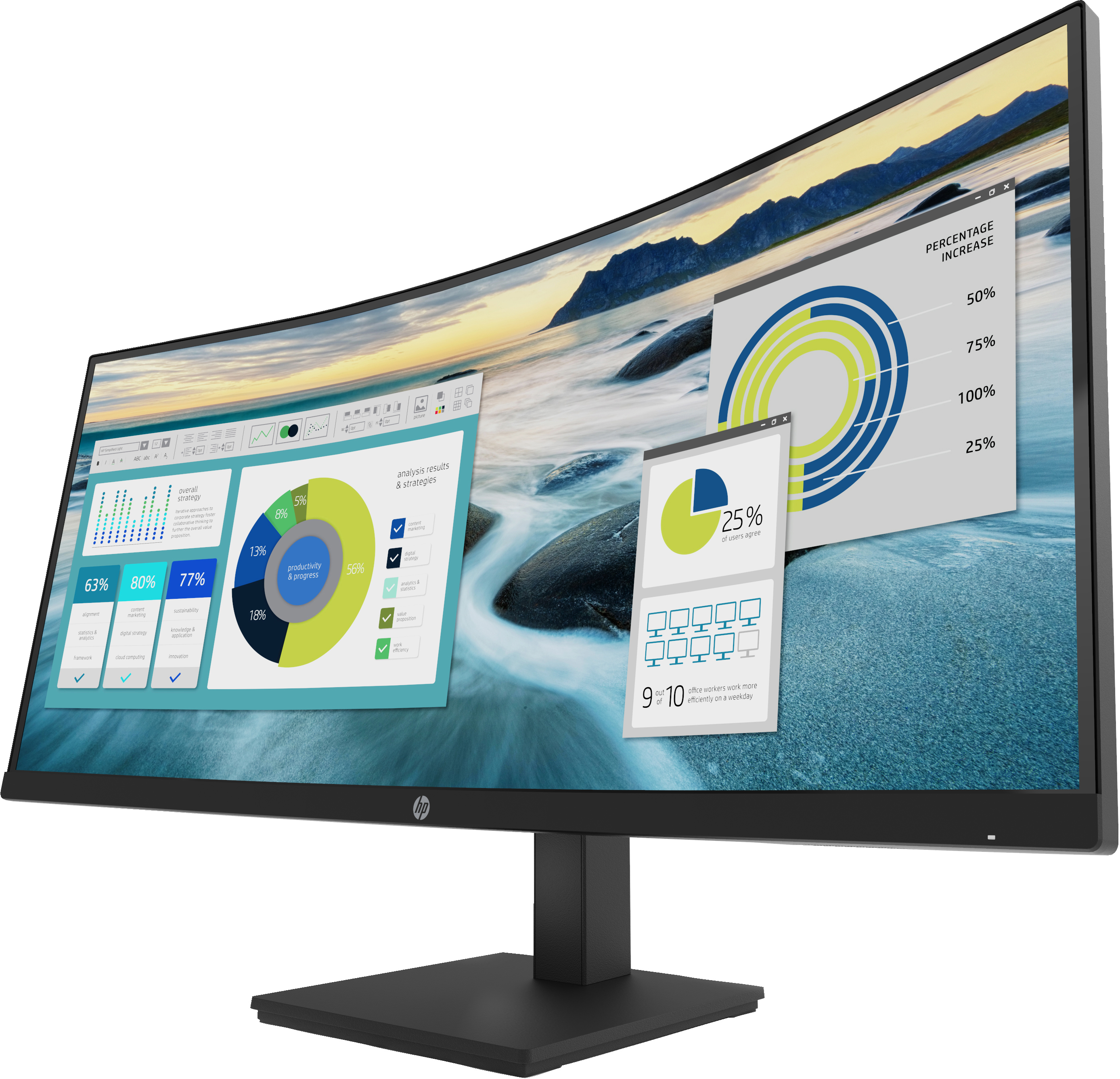 HP P34hc G4 86,36cm 34Zoll WQHD Monitore USBC USB-C Curved 1xHDMI 1xDP 4xUSB 3.1 SmartBuy