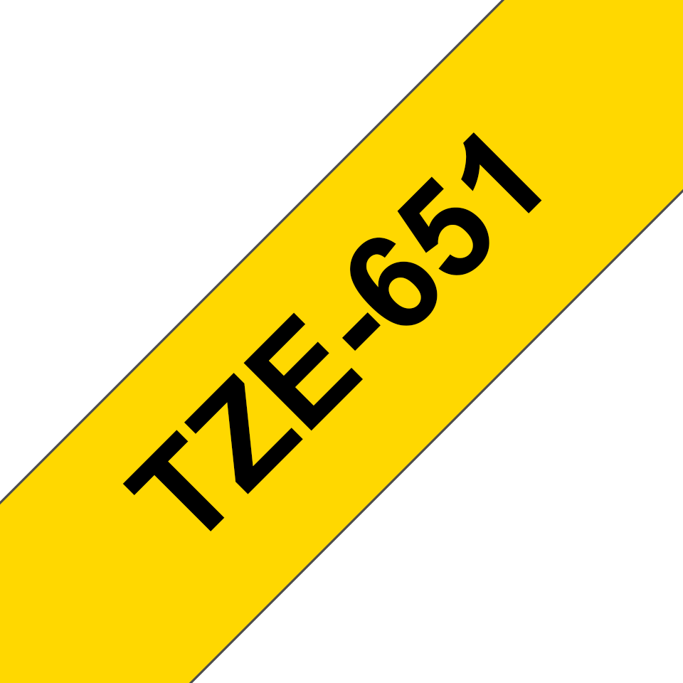 TZE-651 LAMINATED TAPE 24MM 8M BLACK ON YELLOW