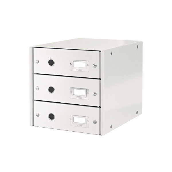 LEITZ Schubladenbox Click & Store weiß 60480001, DIN A4 mit 3 Schubladen, 1 St.