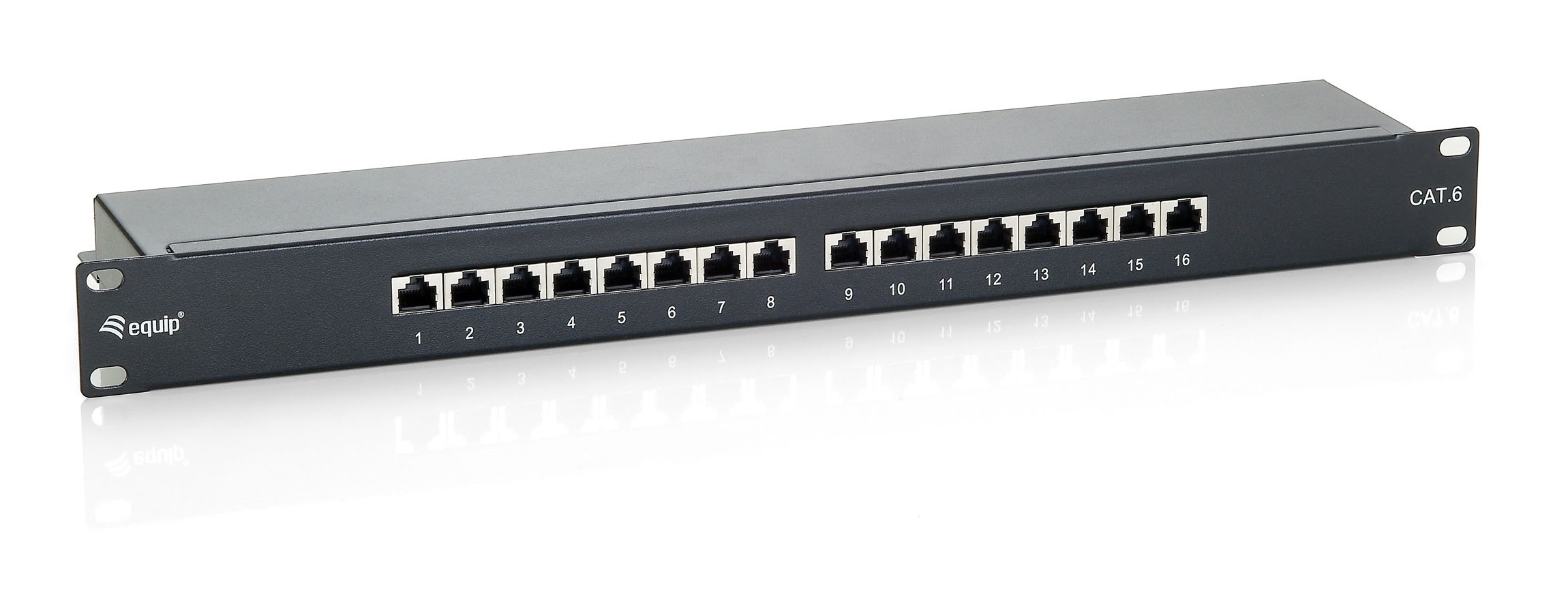 Equip 19 Patchpanel 16xRJ45 Cat6 FTP 1U 250MHz RAL9005