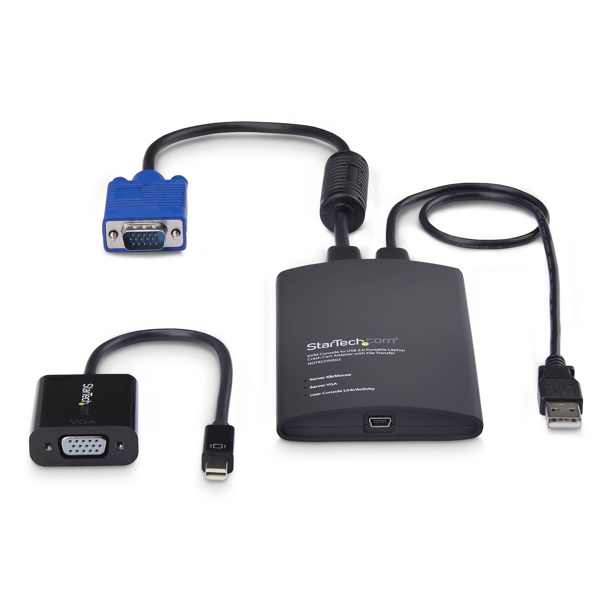 STARTECH.COM Mobiler Laptop Crash-Cart-Adapter USB-VGA-Mini DisplayPort KVM-Konsole Dateiubertragung-Videoaufzeichnung TAA