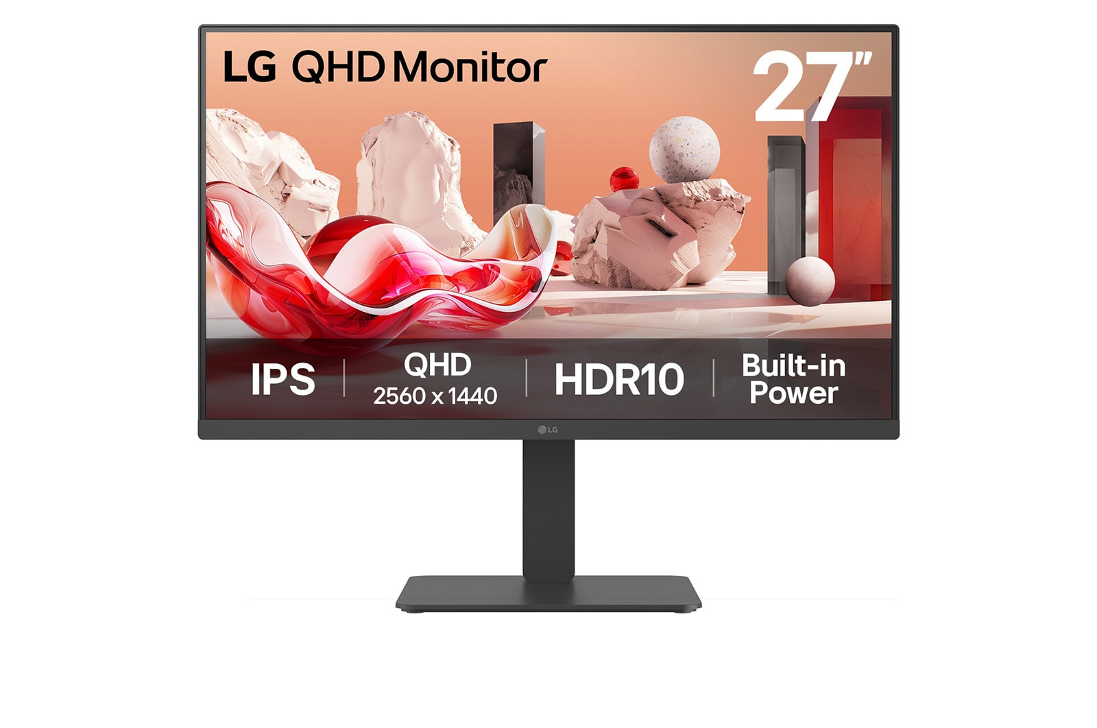 LG 27BA45QB-B.AEU 68,58cm 27Zoll IPS QHD 16:9 75Hz 350cd/m2 5ms HDMI DP 2x5W Speakers Headphone out KVM Auto Pivot