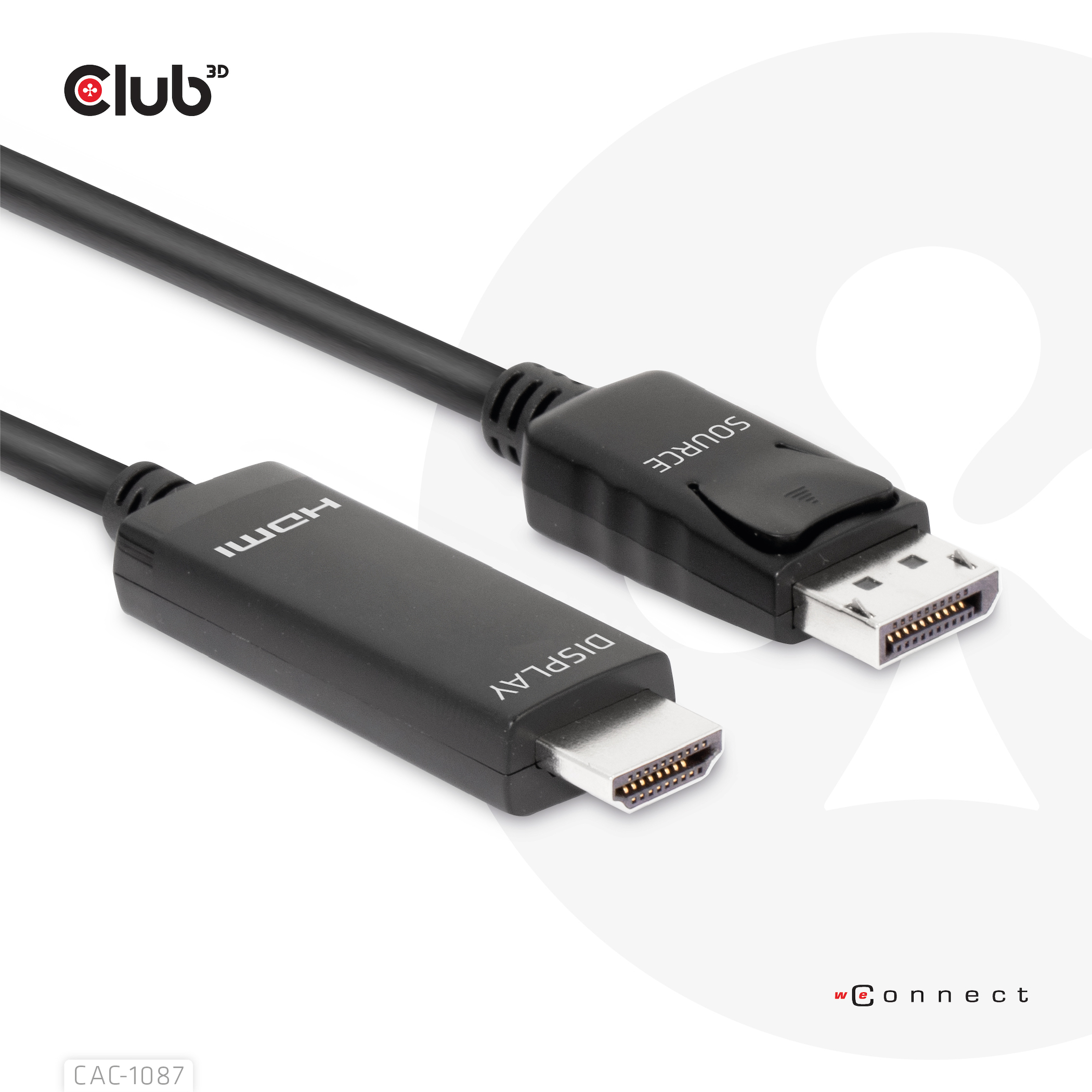Club3D Kabel DisplayPort 1.4 > HDMI HDR 8K60Hz aktiv 3m retail