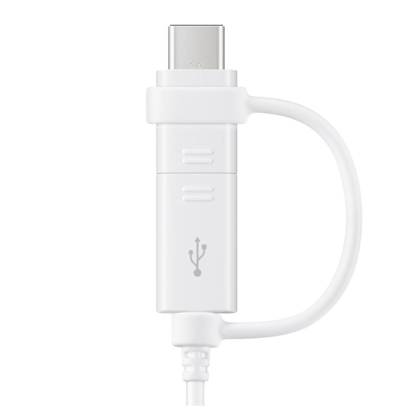 Samsung - EP-DG930DW Combo Cable USB Type-C + Micro-USB - White BULK