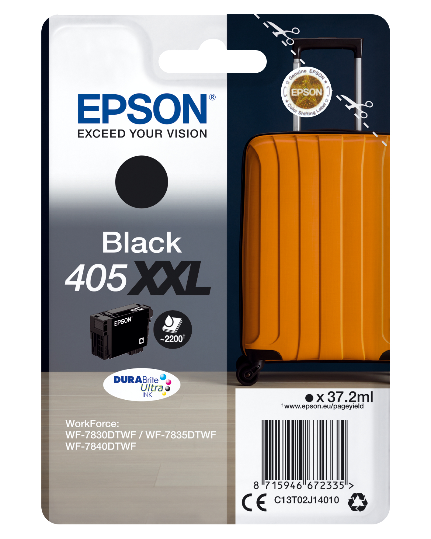 EPSON 4LB Singlepack Black 405XXL DURABrite Ultra Ink w/s