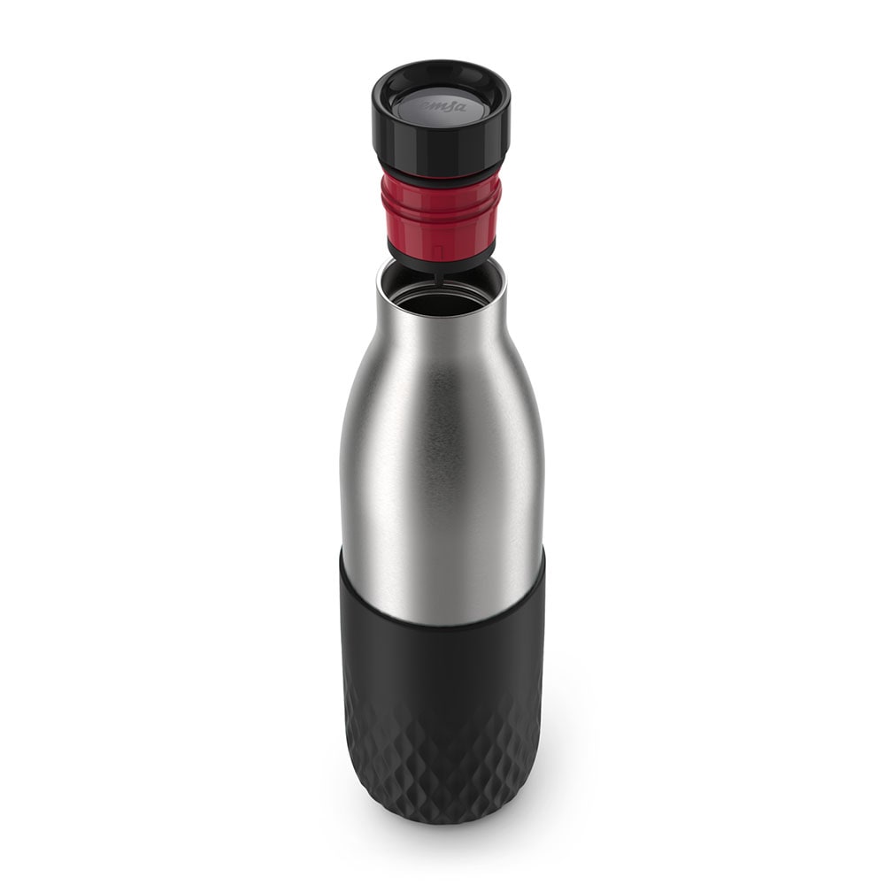 emsa Isolier-Trinkflasche Bludrop Sleeve schwarz 500,0 ml, 1 St.