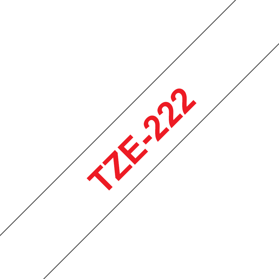 TZE-222 LAMINATED TAPE 9MM 8M RED ON WHITE