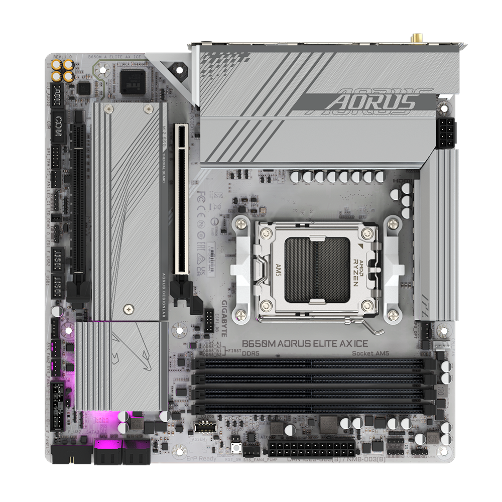 GIGABYTE B650M A ELITE AX ICE AM5 4xDDR5 2xM.2 4xSATA
