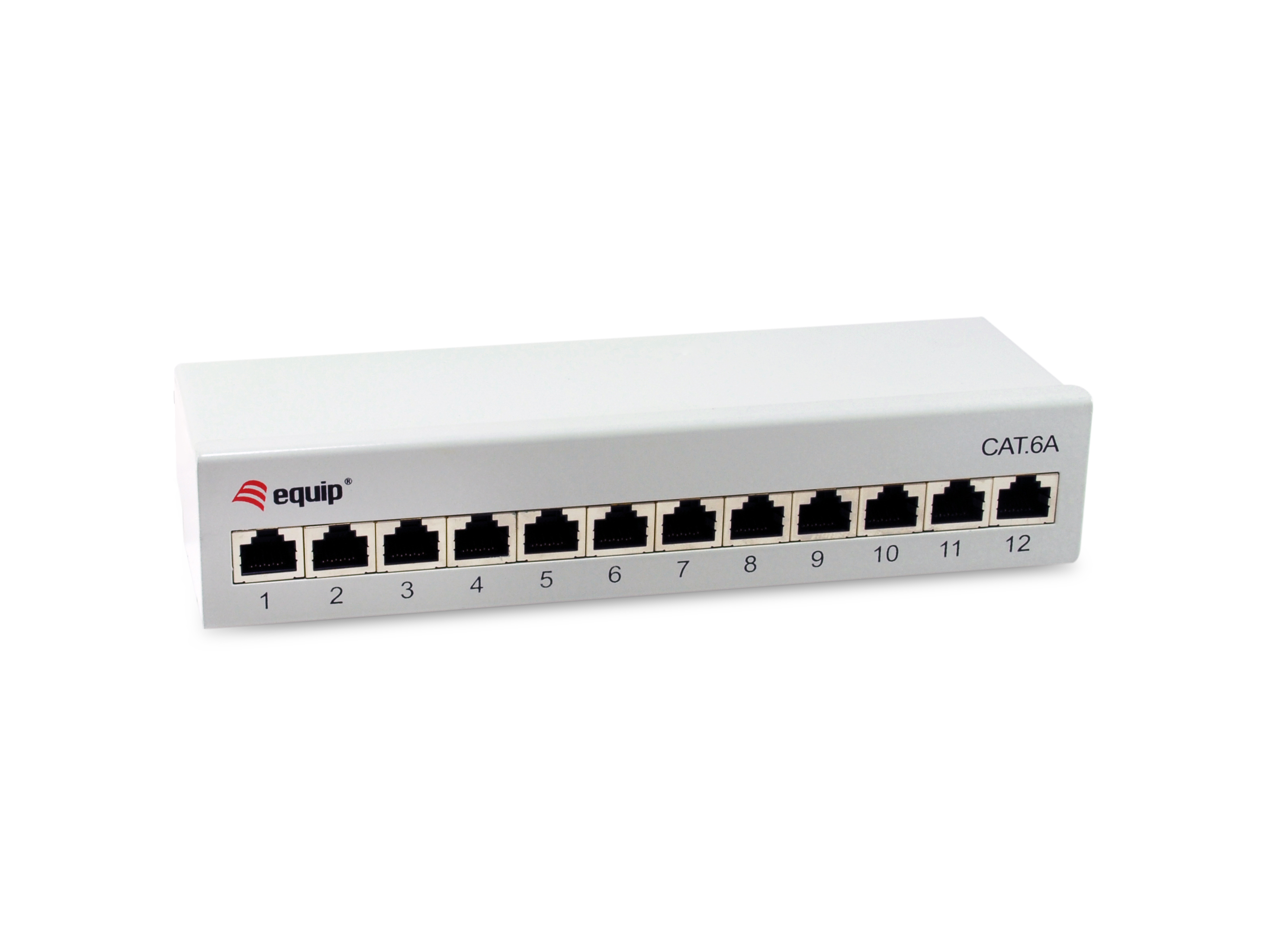 Equip Patchpanel 12xRJ45 Cat6a Desktop 500MHz RAL7035
