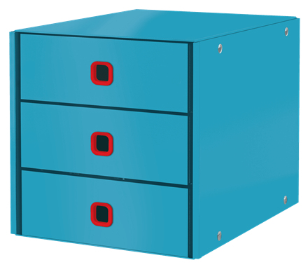 LEITZ Schubladenbox Click & Store Cosy blau 53680061, DIN A4 mit 3 Schubladen, 1 St.