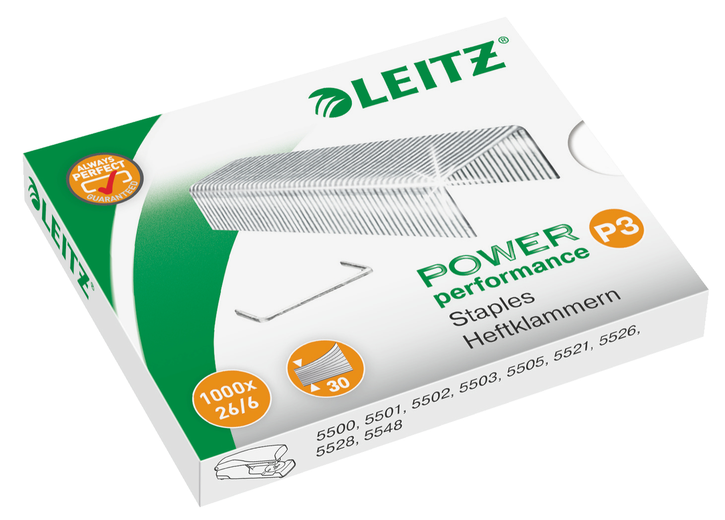 LEITZ Heftklammern 5572 26/6, 1.000 St.