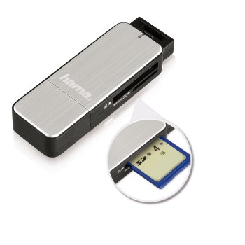 hama Multi-microSD, SD, MultiMediaCard-Kartenleser silber