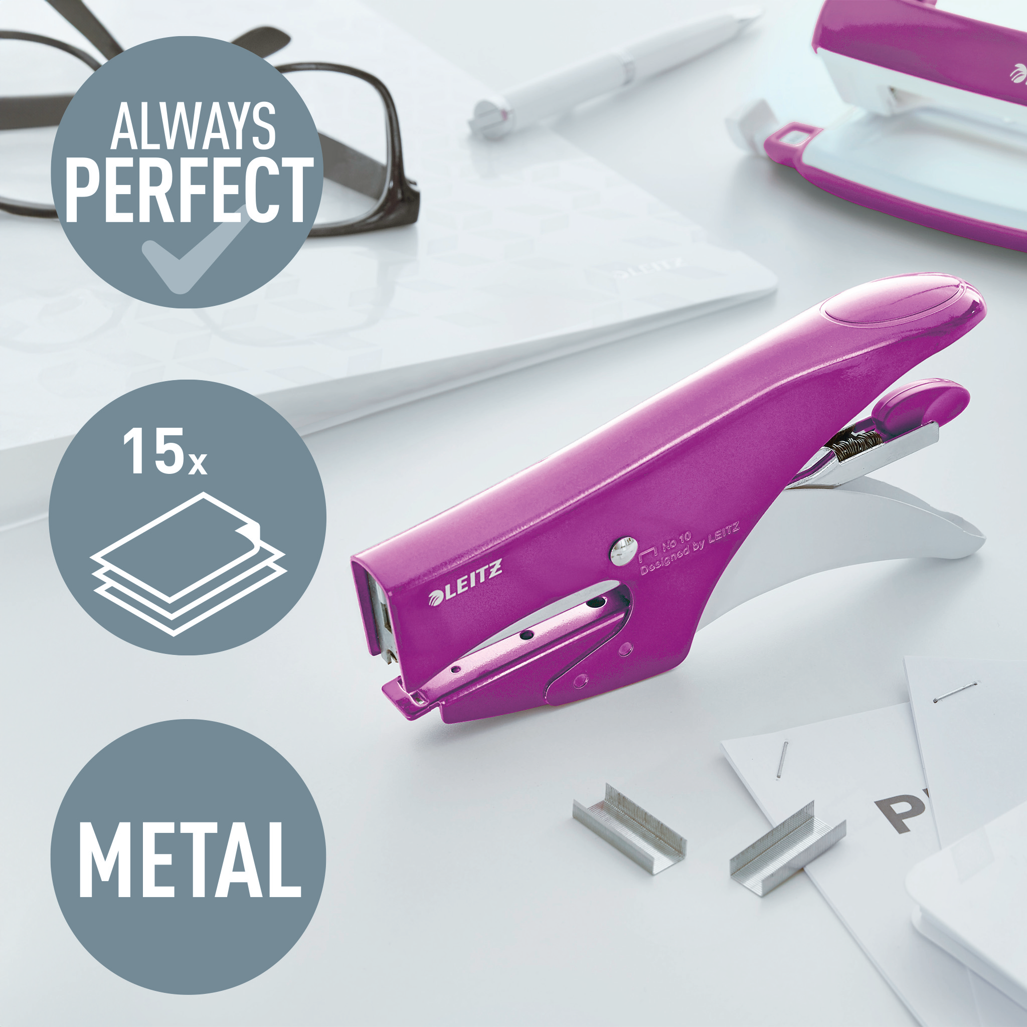 LEITZ Heftzange 5531 WOW violett-metallic, 1 St.