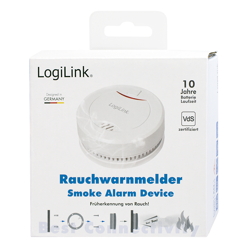 Logilink Rauchmelder mit VdS Zulassung, 10 Jahre Lebensdauer