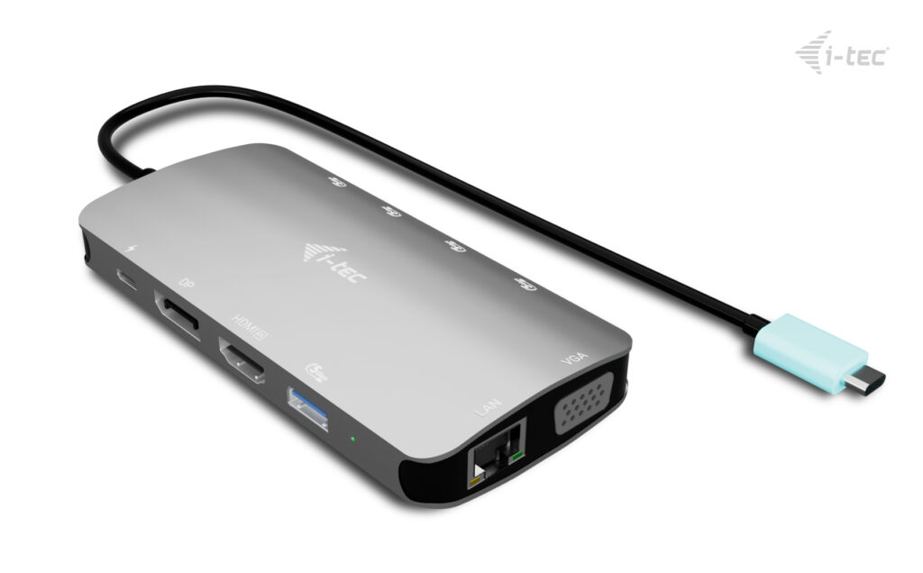 I-TEC USB-C Metal Nano 3x Display Docking Station 1x DP 1x HDMI 1x VGA 1x GLAN 1x USB-C Gen1 4x USB-A Gen1 Power Delivery 100W