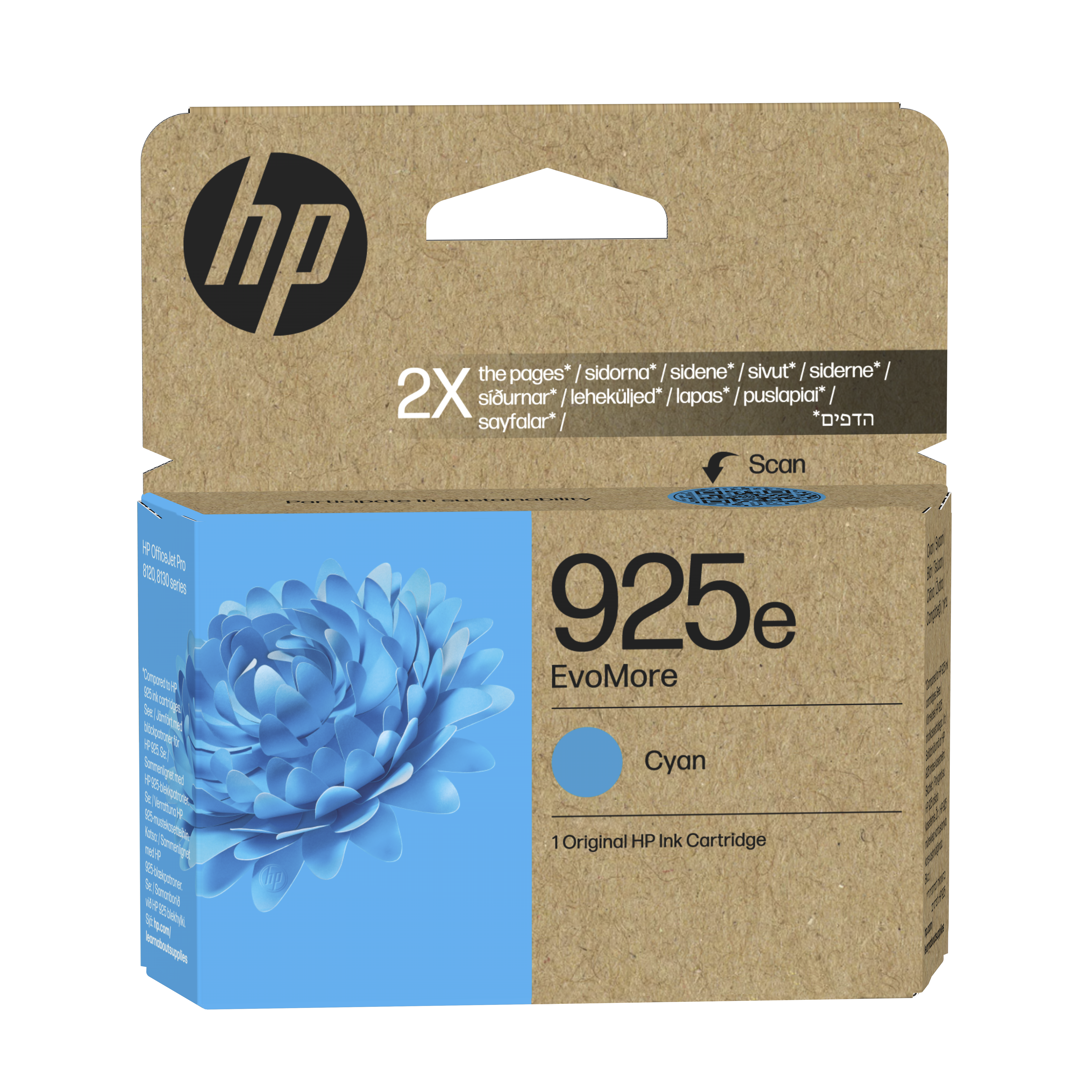 HP 925e EvoMore Cyan Original Ink Cartridge