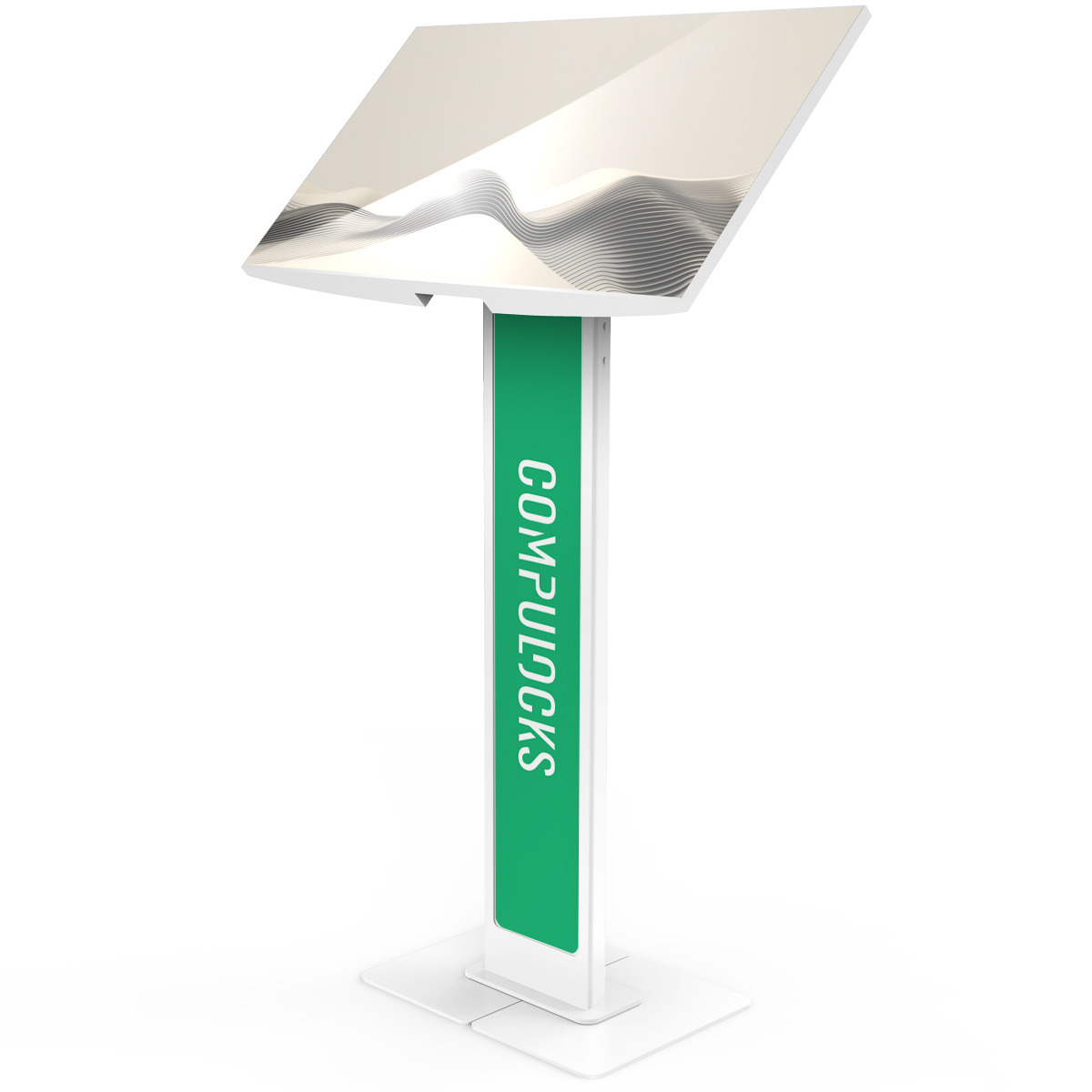 VESA BRANDABLE FLOOR STAND WITH A LARGE BASE PLATE - WHITE