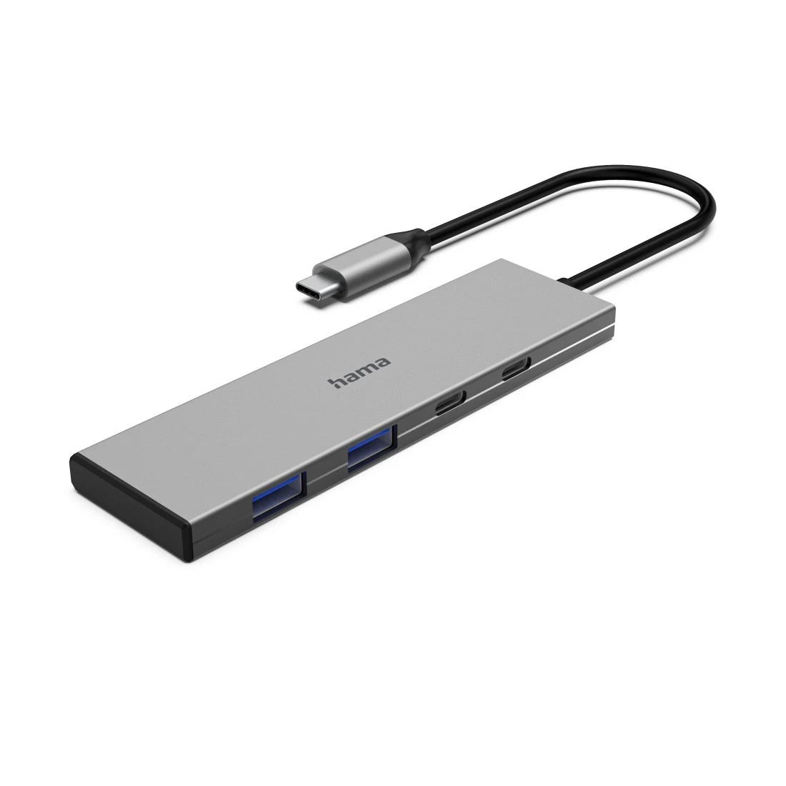 hama USB-Hub 4-fach grau
