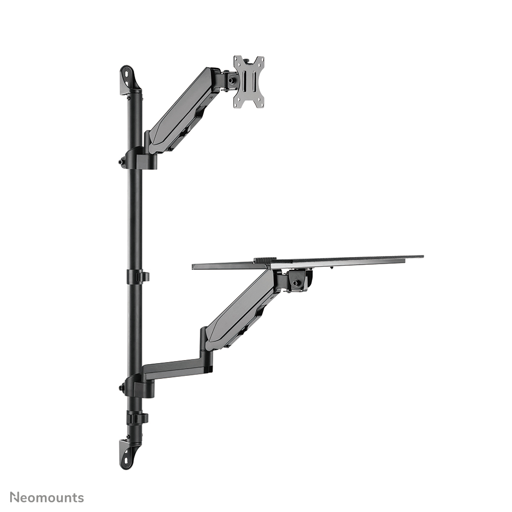 NEOMOUNTS wall mounted sit-stand workstation Screen Keyboard & Mouse