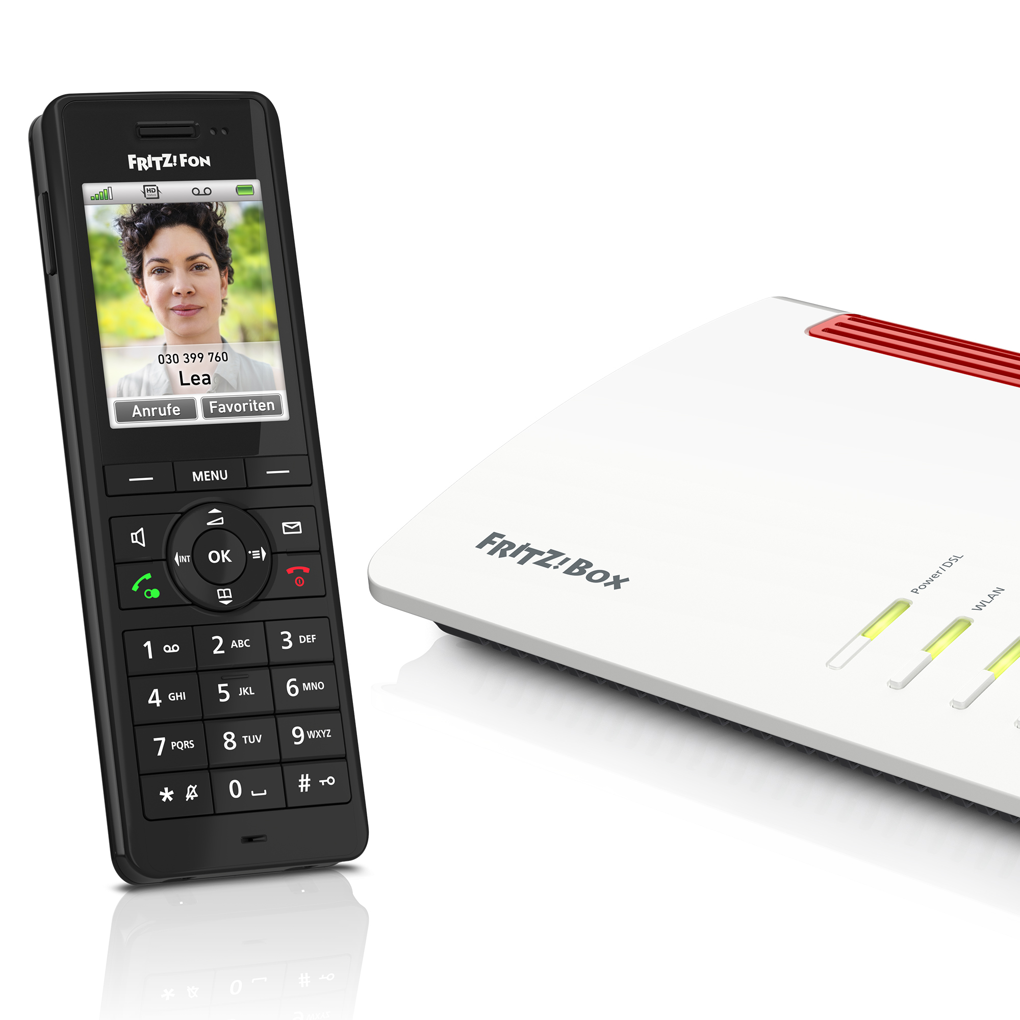 FRITZ! FRITZ!Fon X6 Schnurloses Telefon mit Anrufbeantworter schwarz