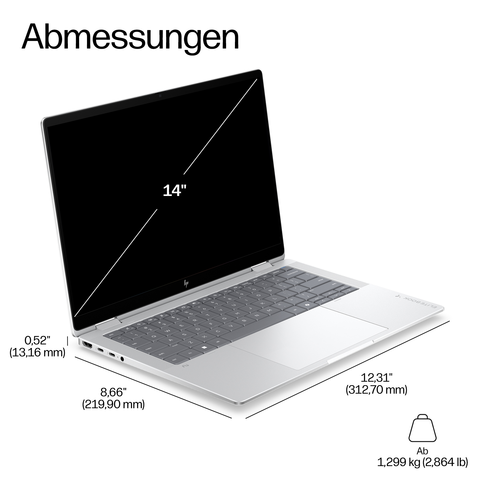 HP EliteBook X Flip G2i Intel Core Ultra 7 356H 35,56cm 14Zoll WUXGA 32GB 1TB/SSD LTE 5G W11P 3J Gar (DE)