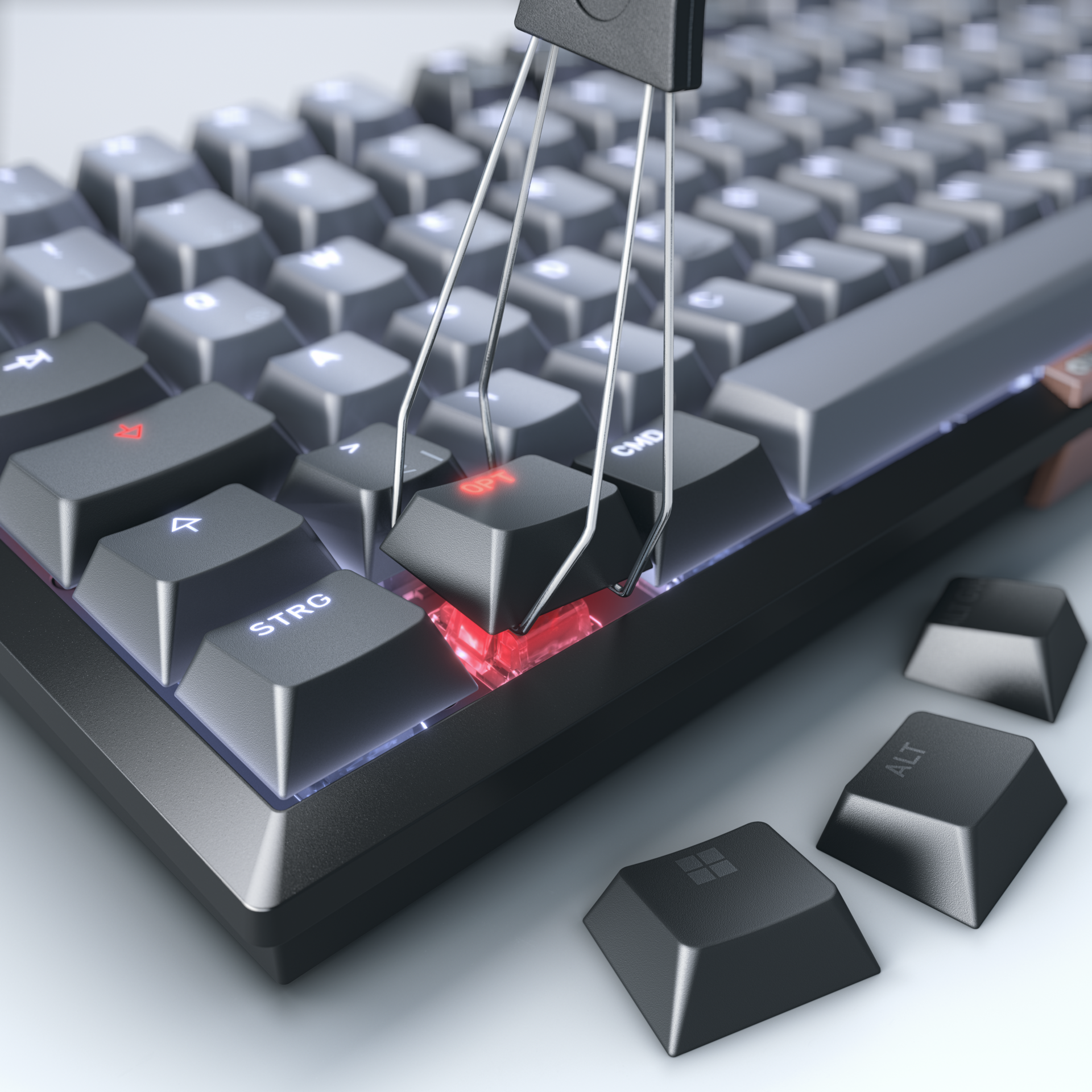 CHERRY KW300 MX Wireless Tastatur DE MX rot TKL 75% sw