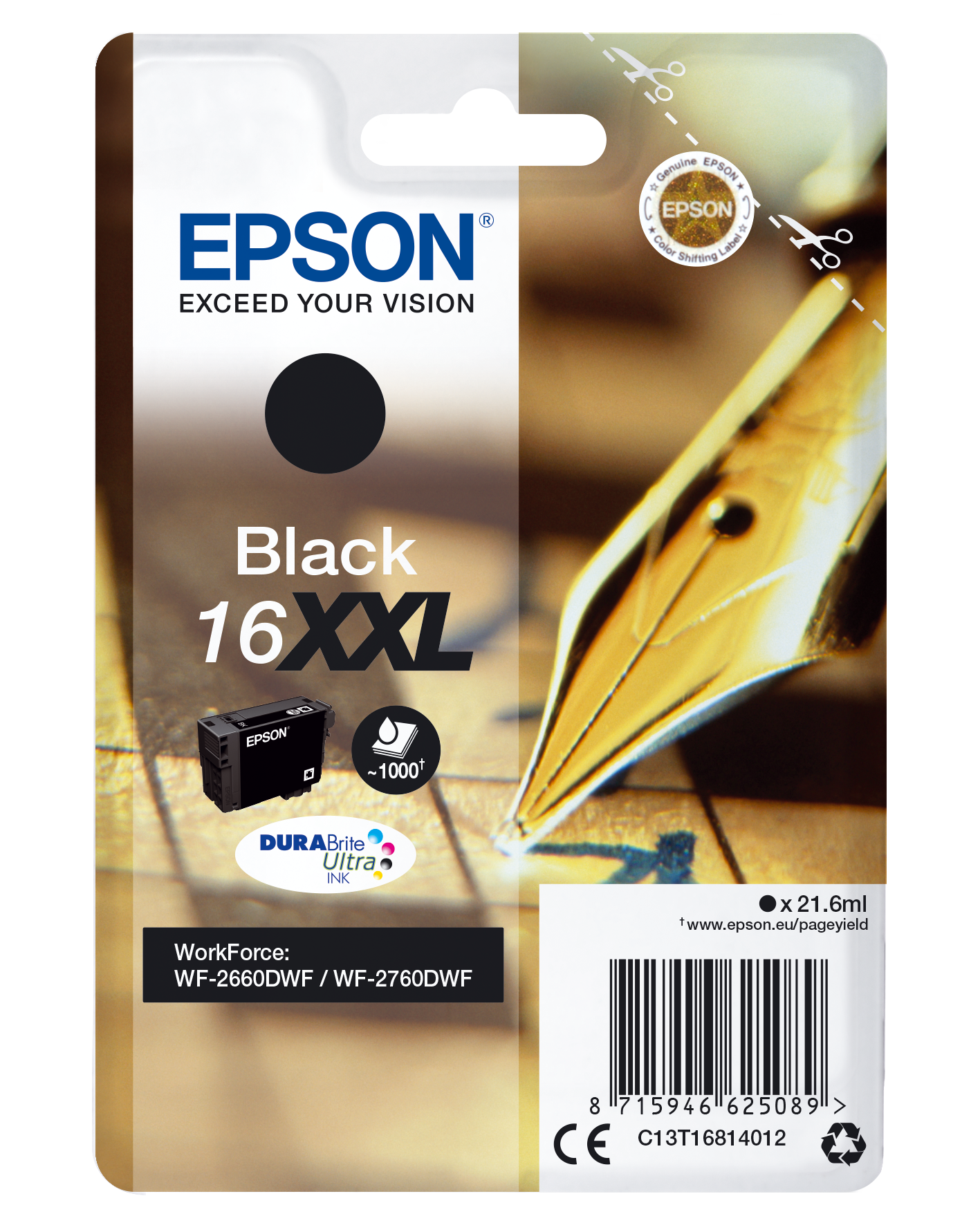 EPSON 16XXL / T1681XXL (Füller) schwarz Druckerpatrone