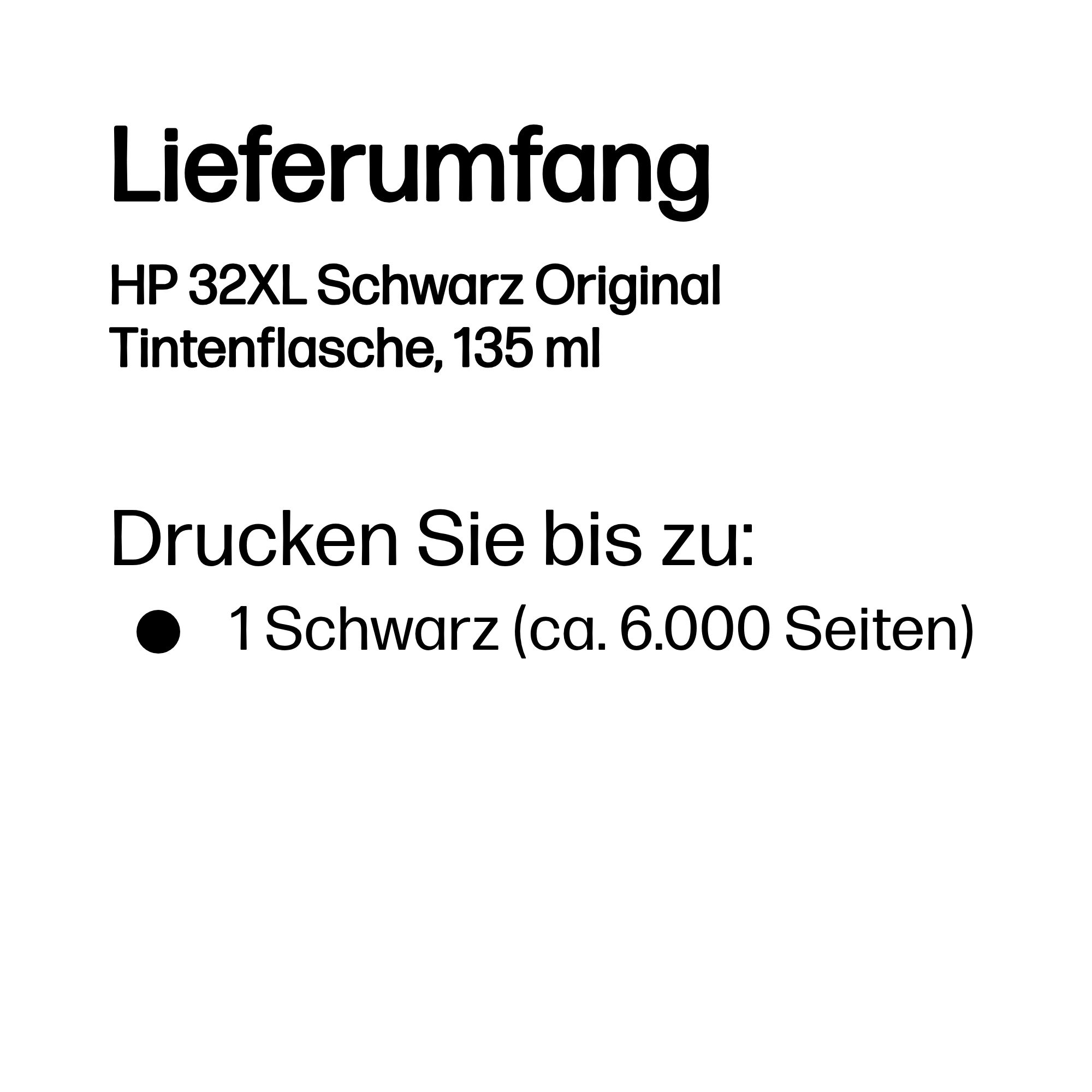 HP 32XL Schwarz Nachfülltinte 135ml