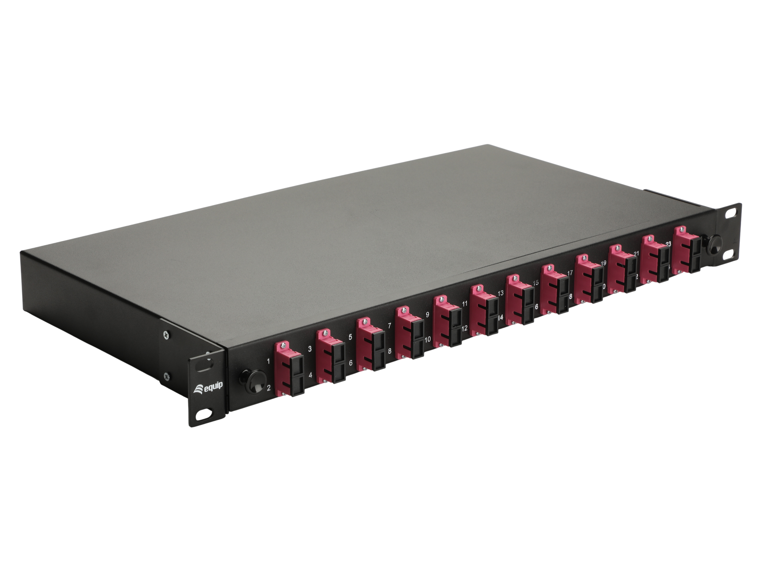 Equip LWL-Spleißkasten 12-Port SC-Duplex OM4 1U komplett sw